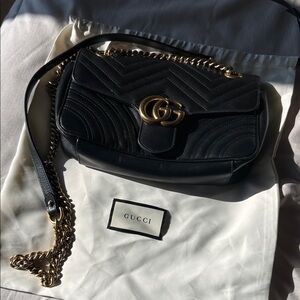 Gucci Marmont Black Leather Shoulder Bag